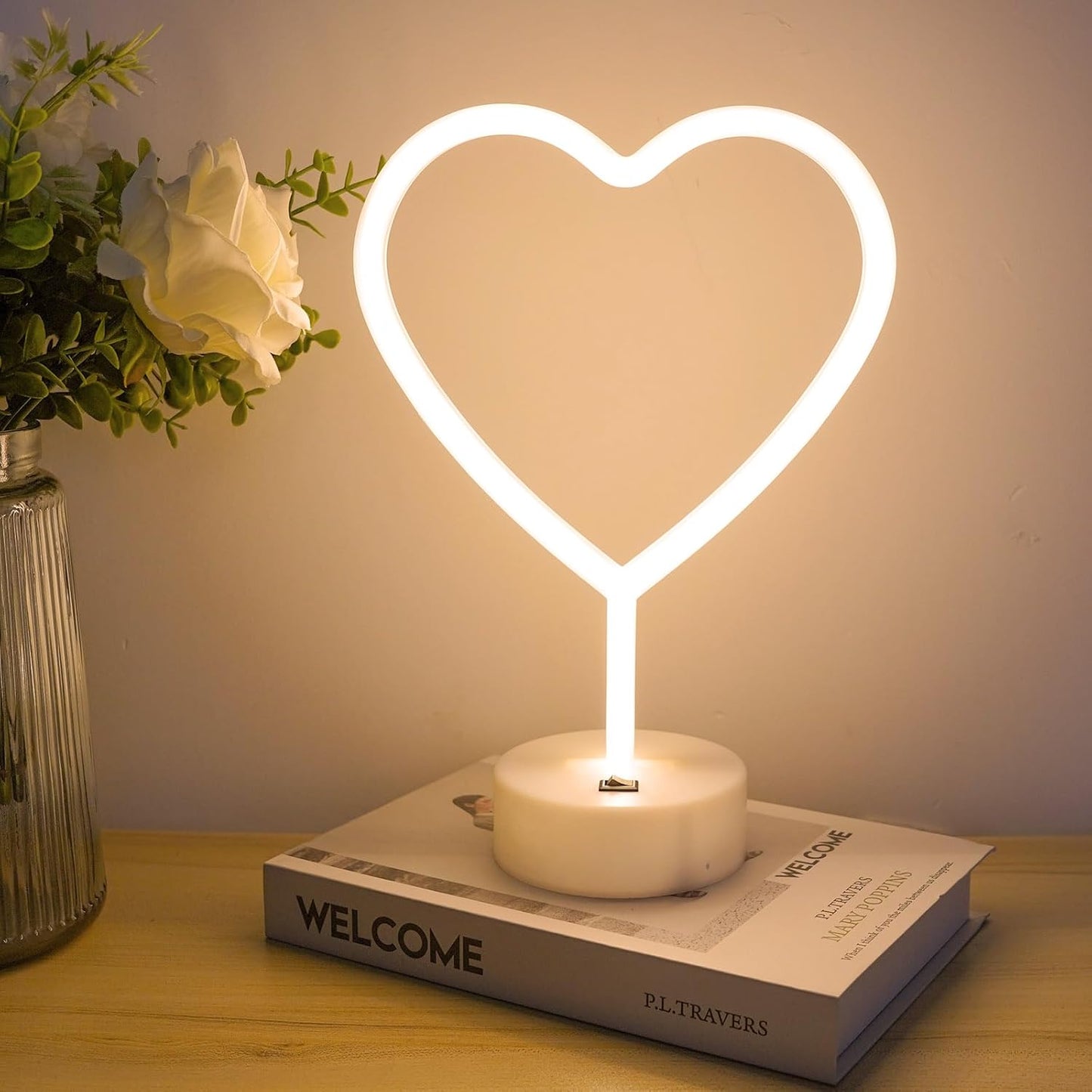 Desk Heart Neon Light (Yellow)