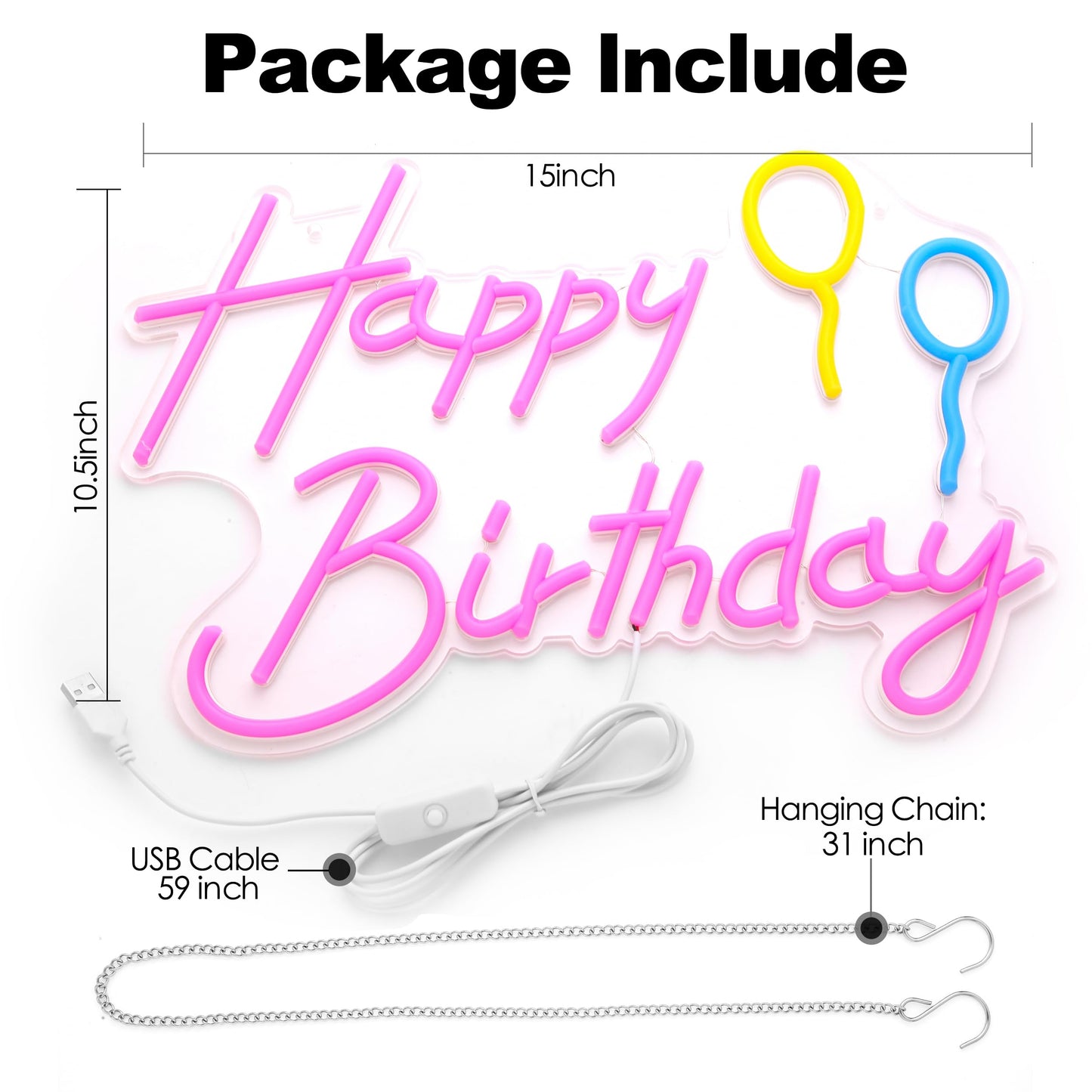 Happy Birthday Party Neon