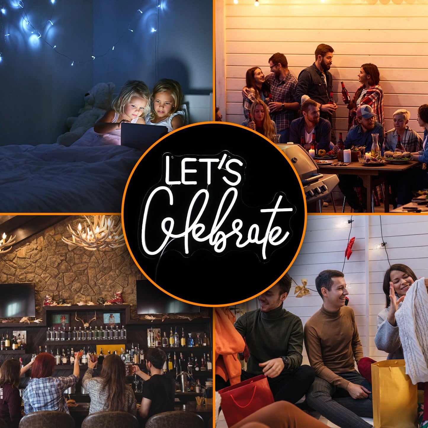 LET_s celebrate neon sign party decoration