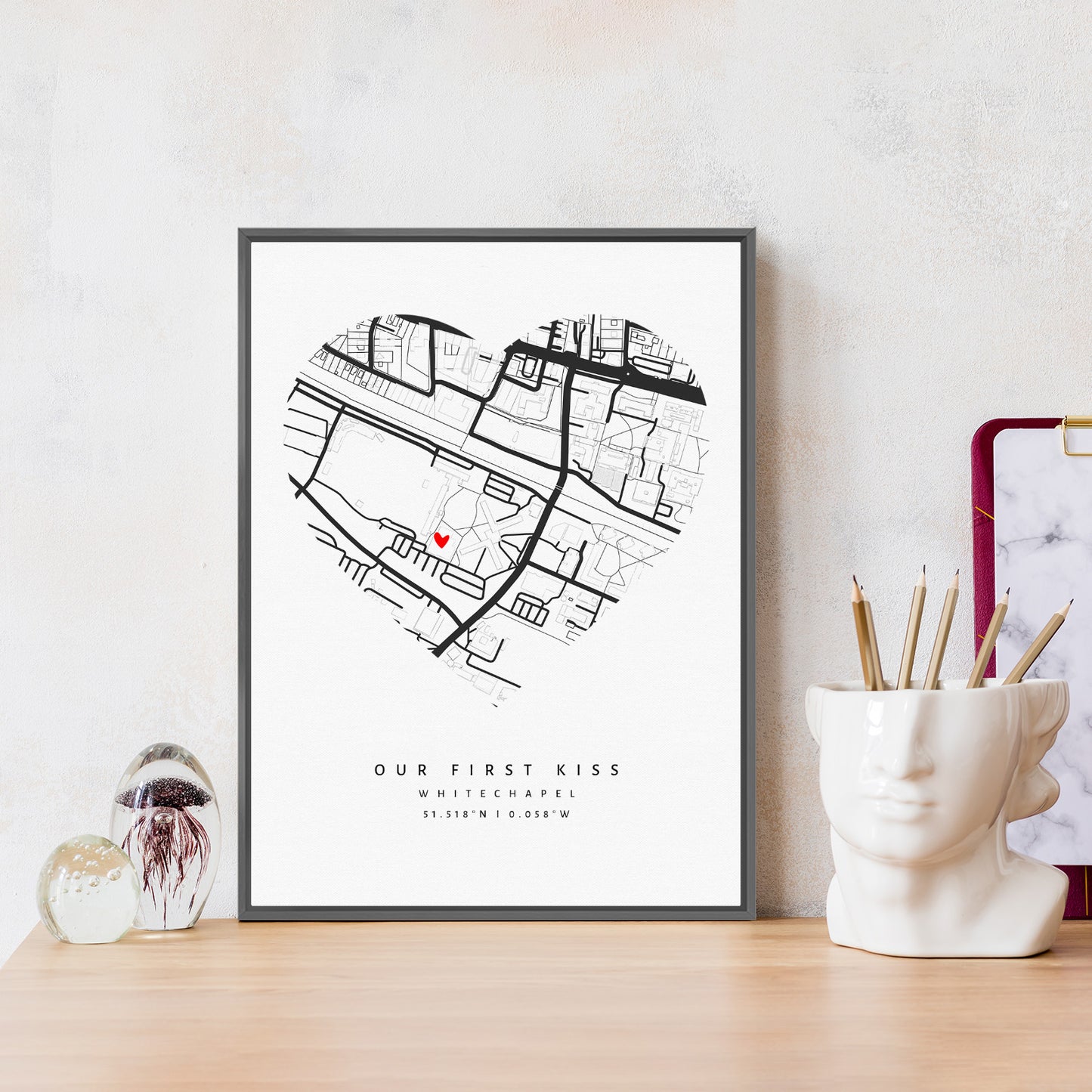 Where It All Began, Where We Met, Our First Date Map, Personalized For Him Her, Couple Wall Art, One Year Anniversary For Boyfriend Girlfriend Wife Husband
