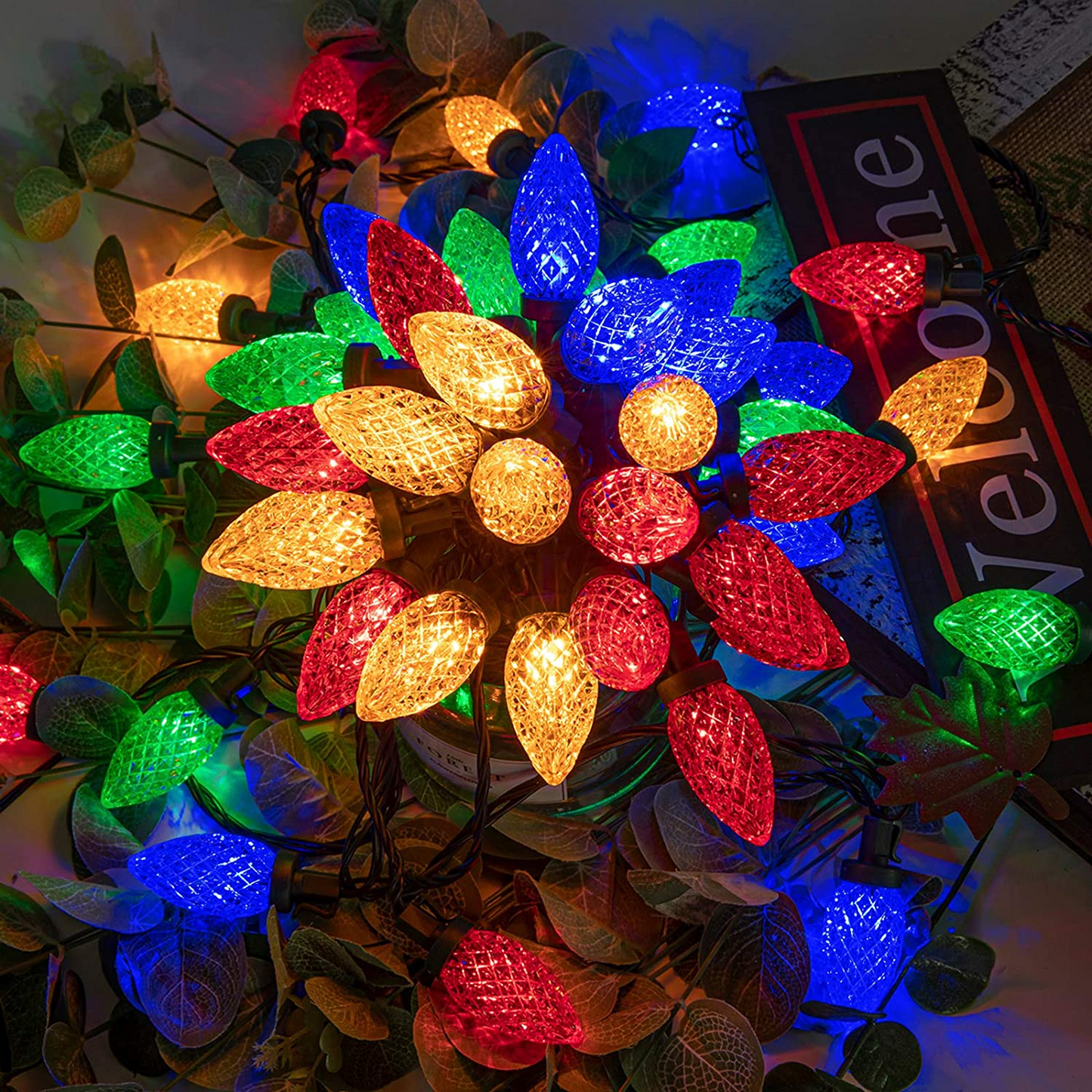 Solar Outdoor Christmas Strawberry String Lights