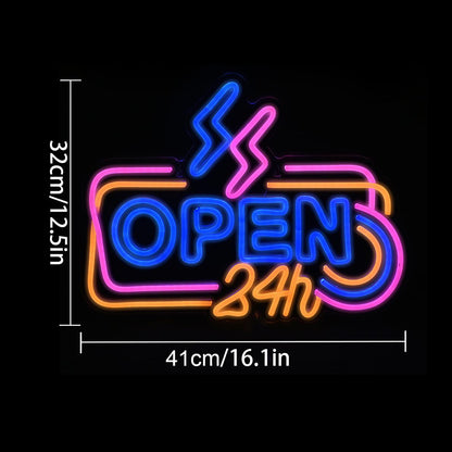 24h Open Neon Light