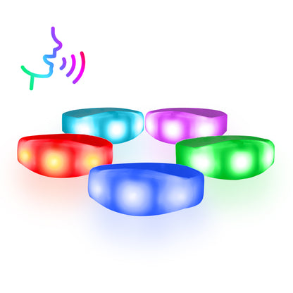 Customized Semi-silicone Bracelets Sound Activated LED Bracelet（100 Pack）