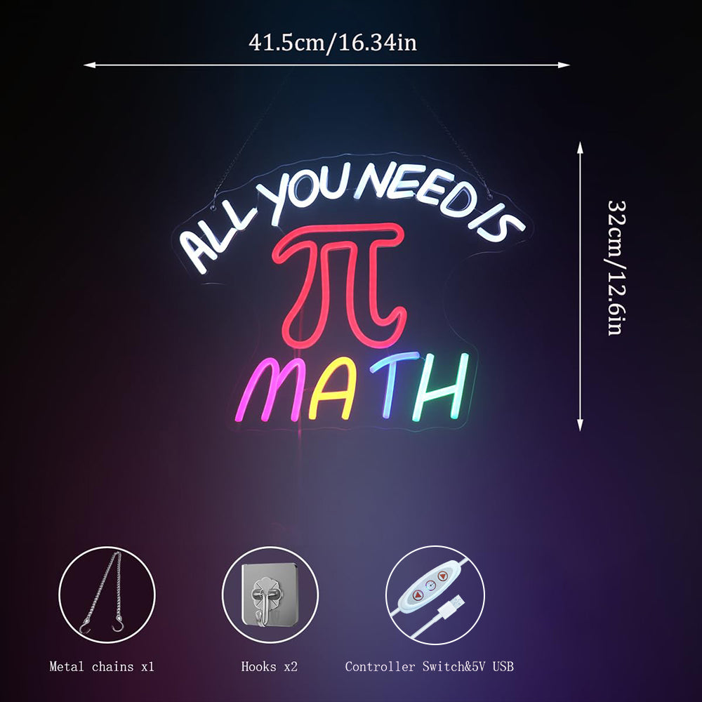 All You Need Is Math Neon Light