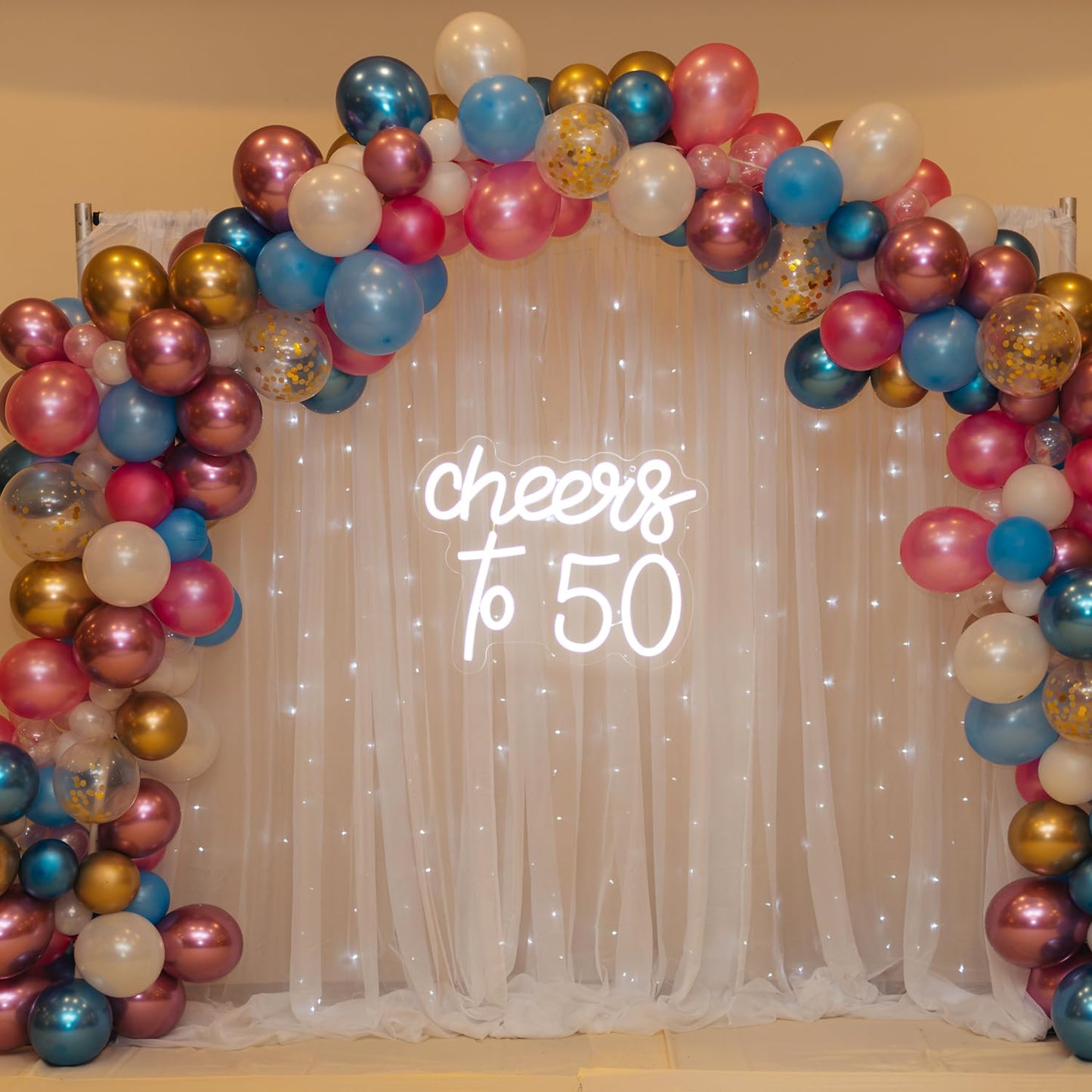 Cheers to 50 Neon Decor