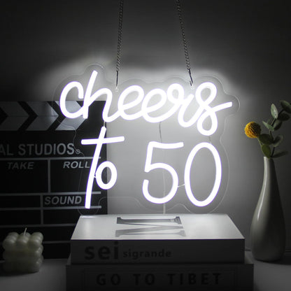 Cheers to 50 Neon Sign