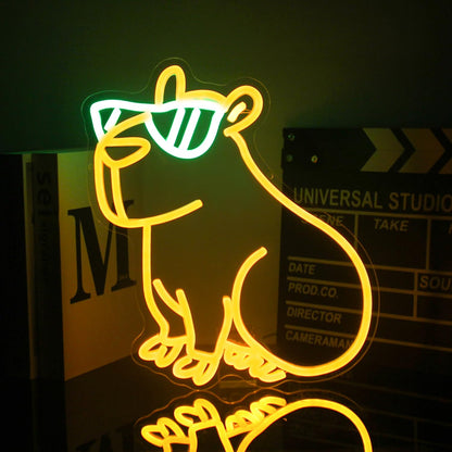 Cool Capybara Neon Sign