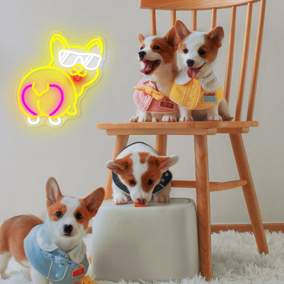 Corgi decoration neon