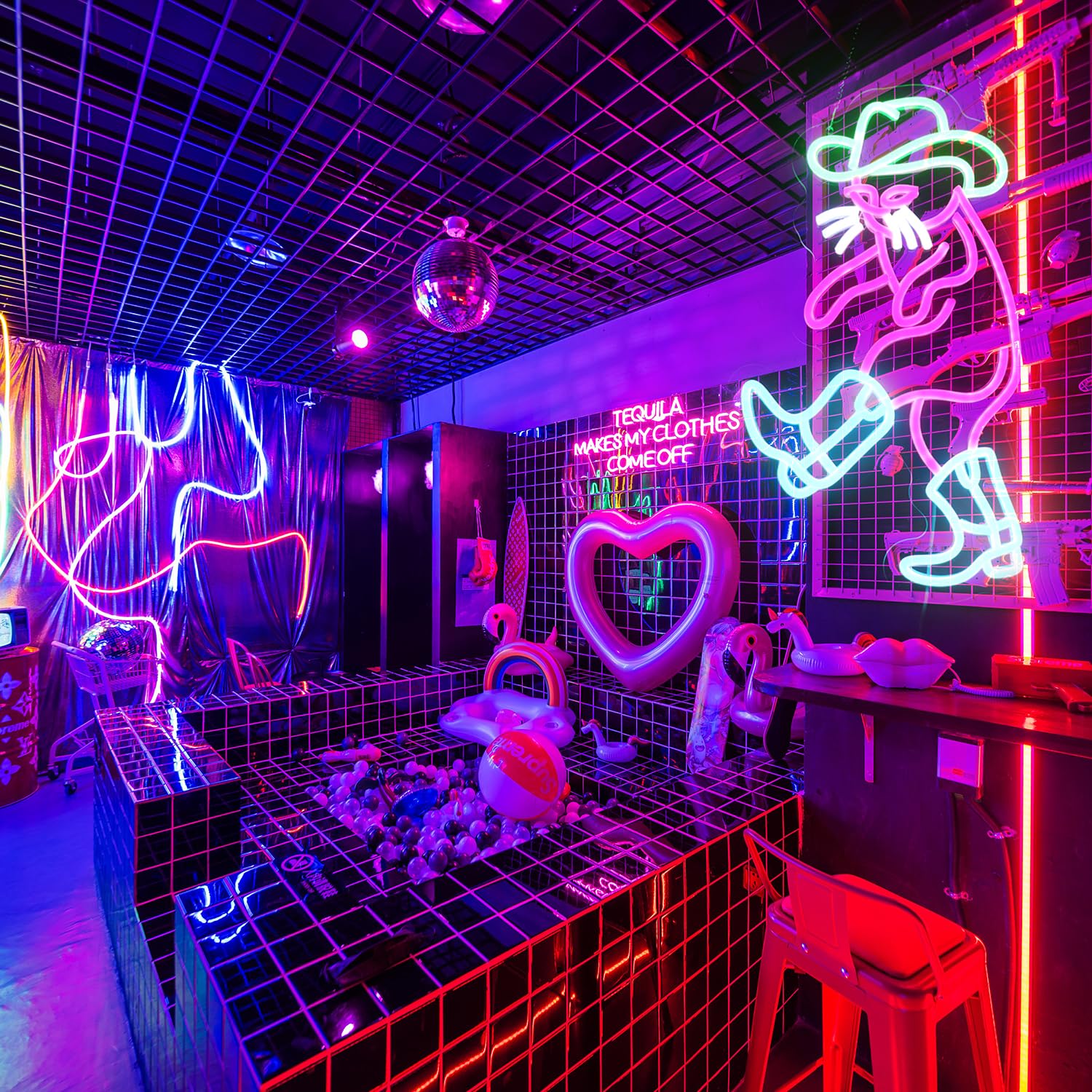 Cowboy Cat Neon Decoration