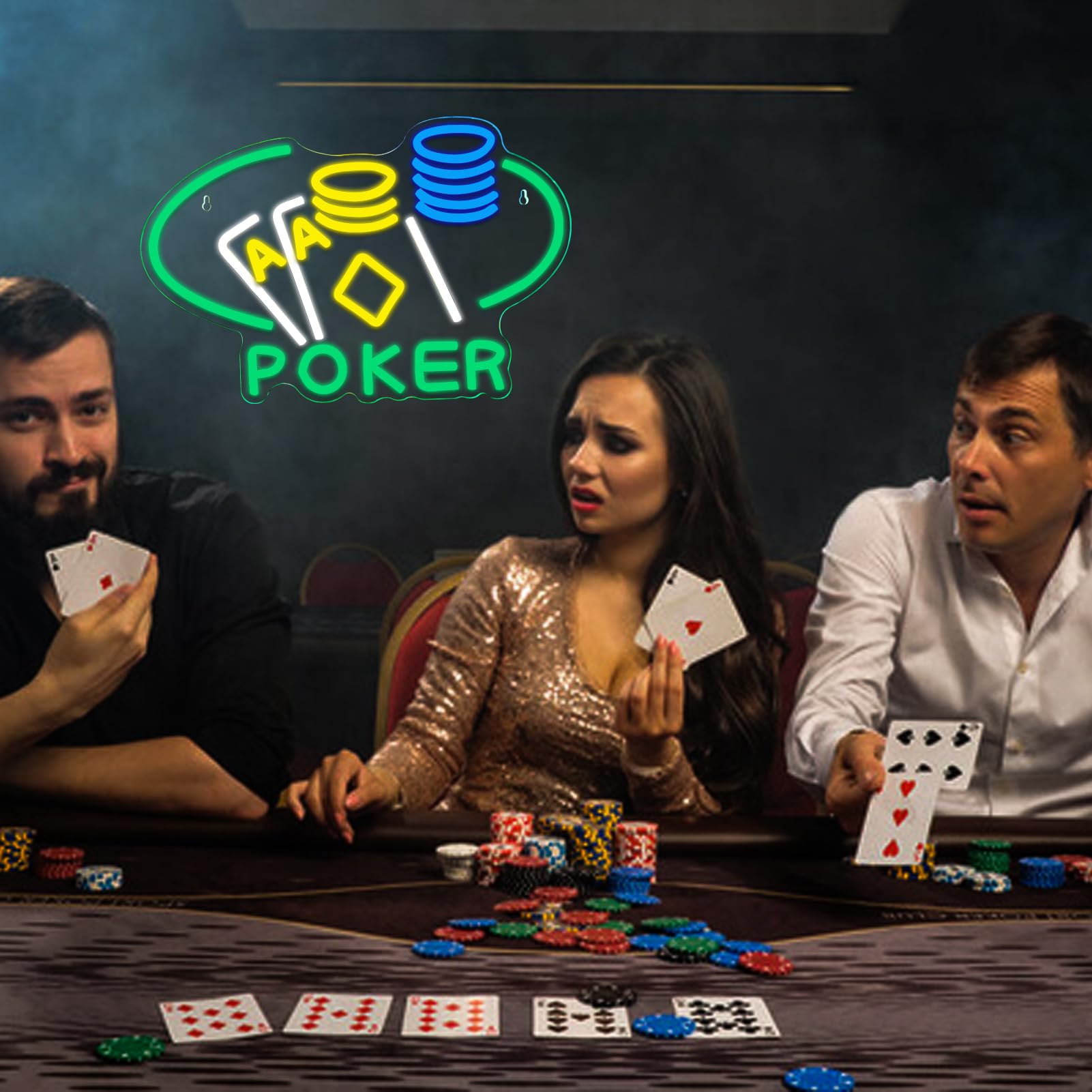 Poker Neon Decoration
