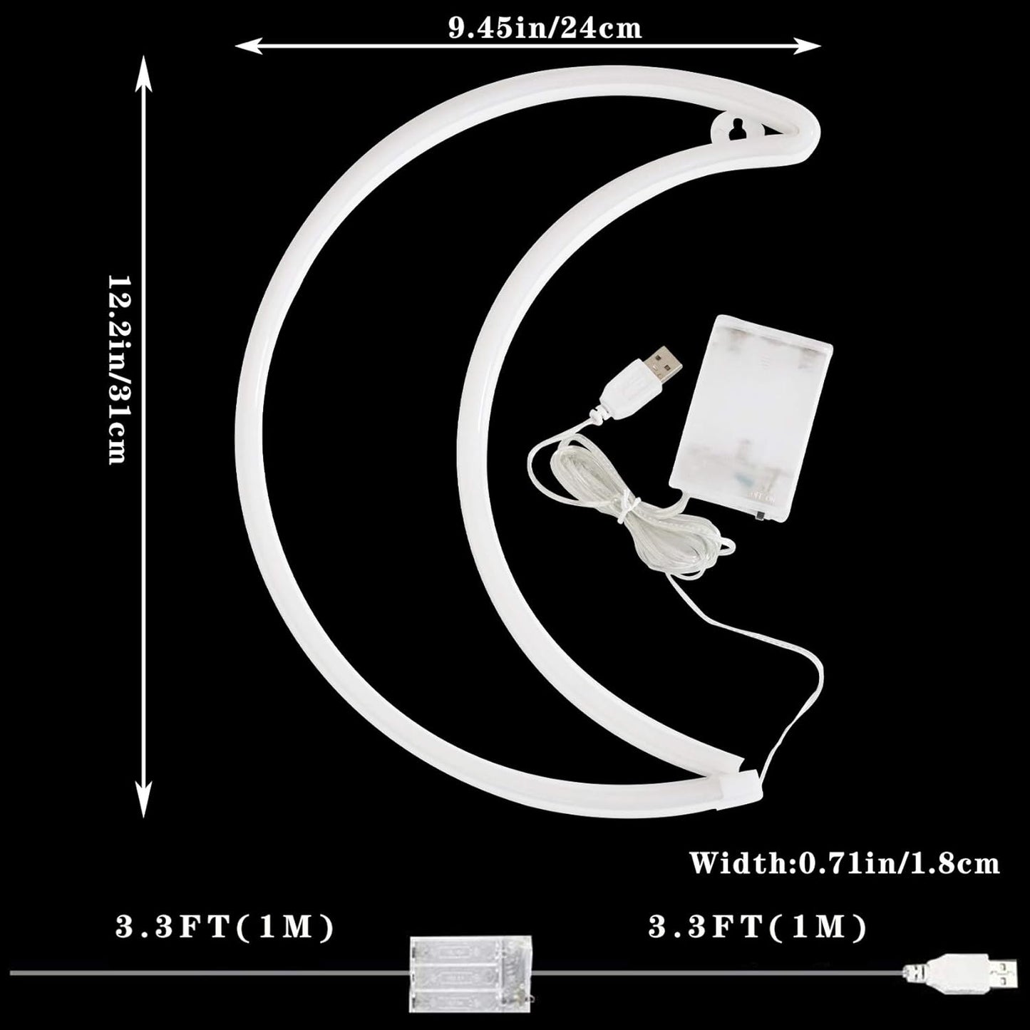 Crescent Moon Neon Light