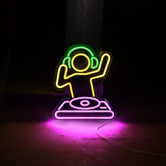 DJ Player Neon Sign
