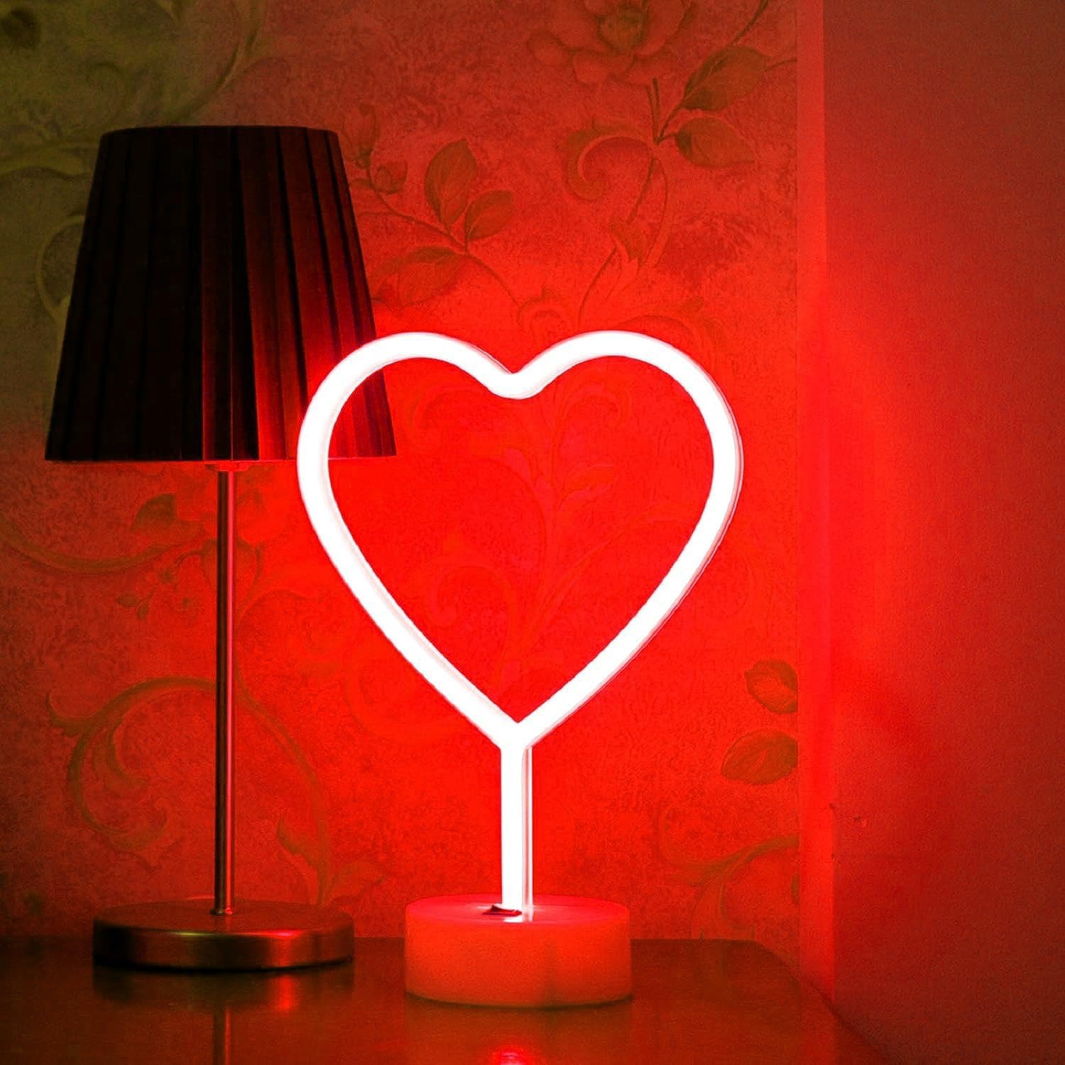Desk Heart Neon Light (Red)