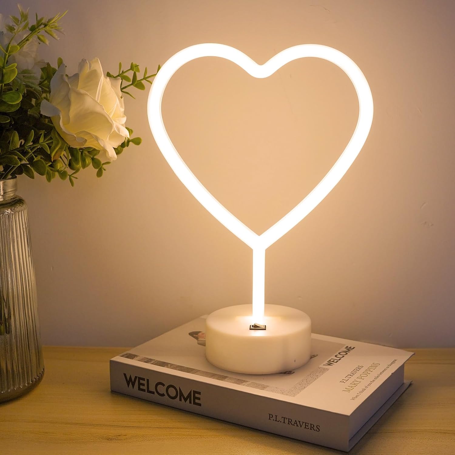 Desk Heart Neon Light (Yellow)