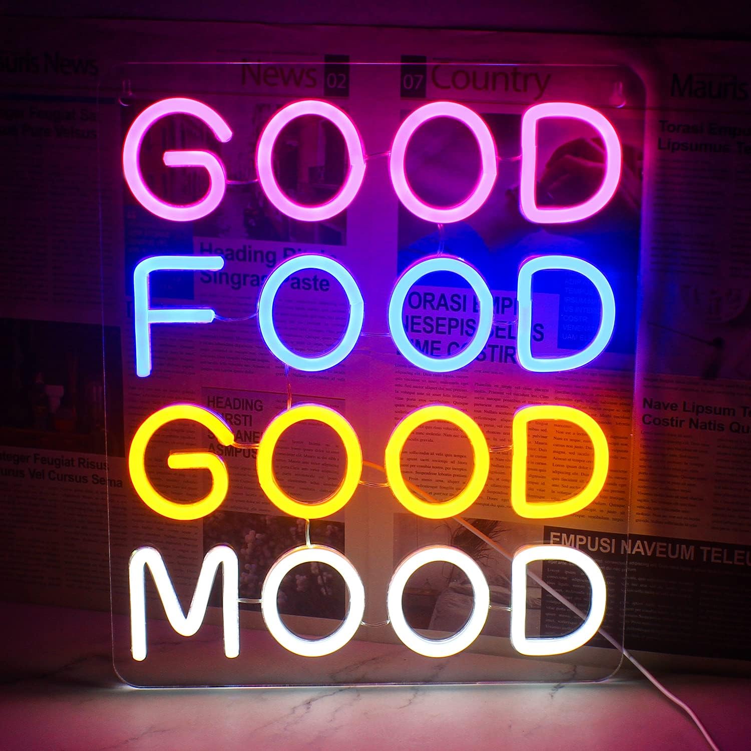GOOD FOOD GOOD MOOD Neon Light