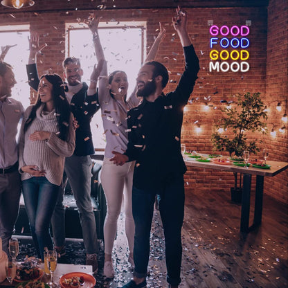 GOOD FOOD GOOD MOOD Restaurant Neon