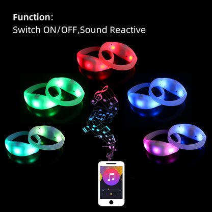 Voice Controlled LED Wristbands for Festival Concert Party Wedding Event (200Pack)