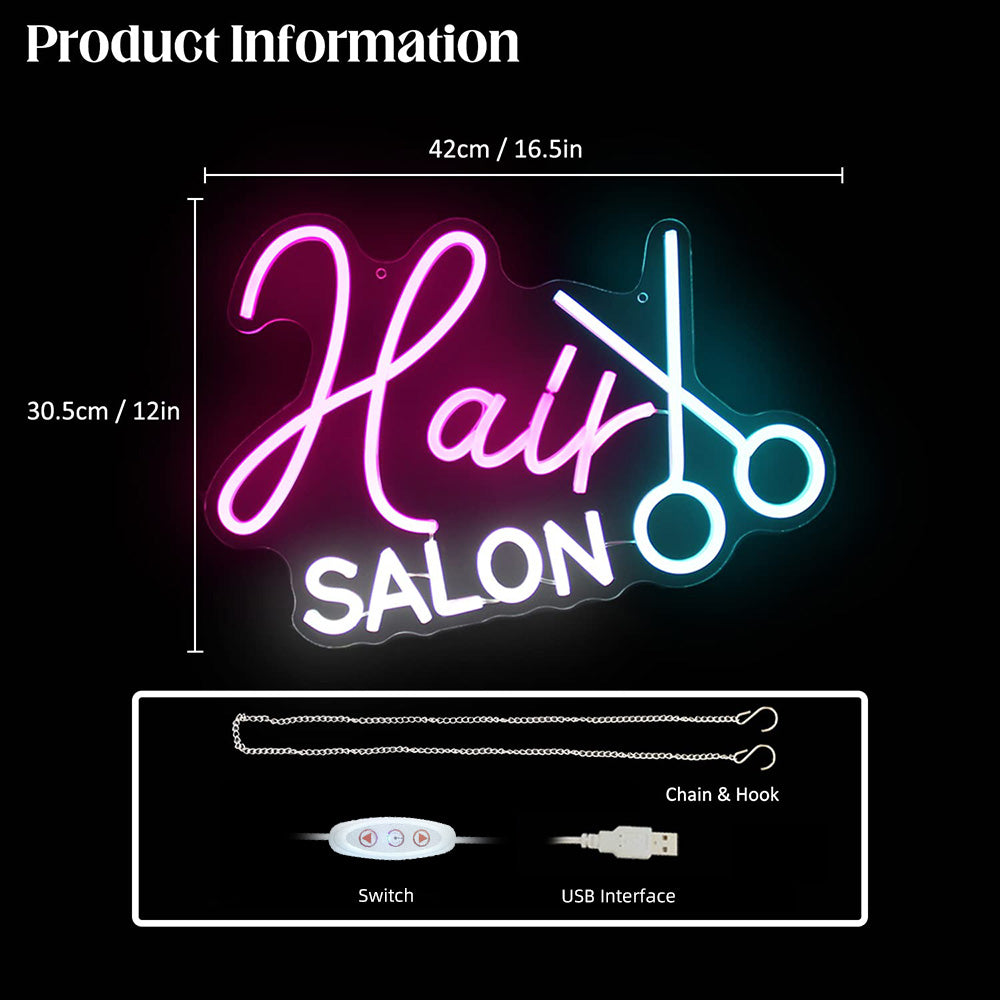 Hair salon neon light