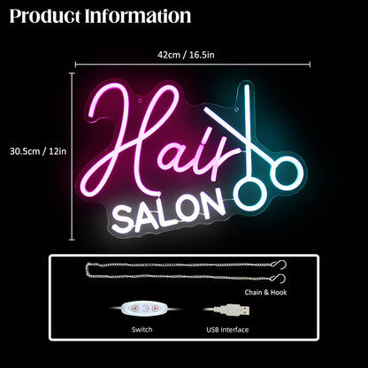 Hair salon neon light