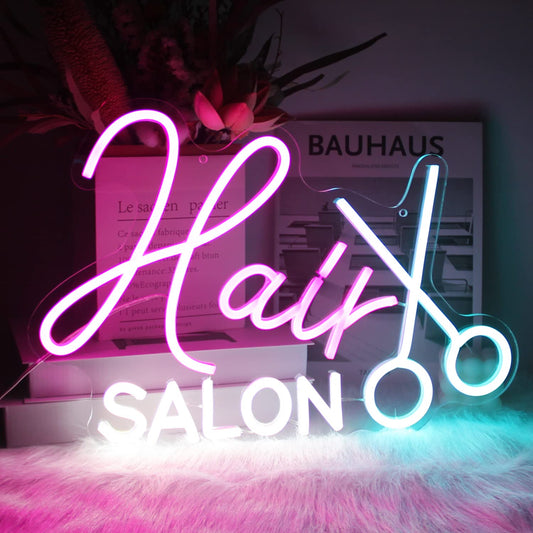 Hair salon neon sign