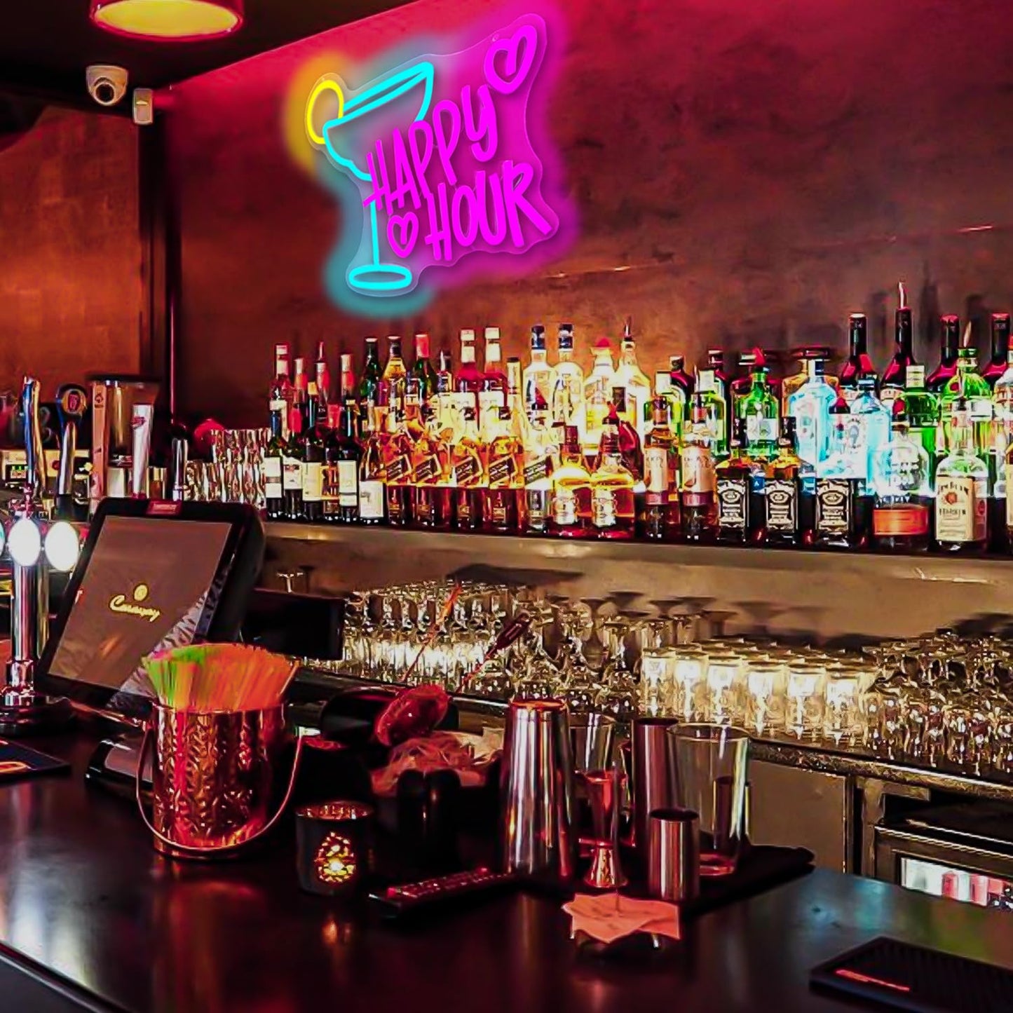 Happy Hour Goblet Neon Decor