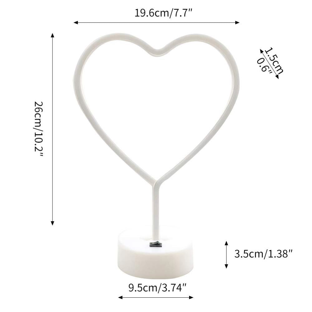 Heart Desk Neon Light