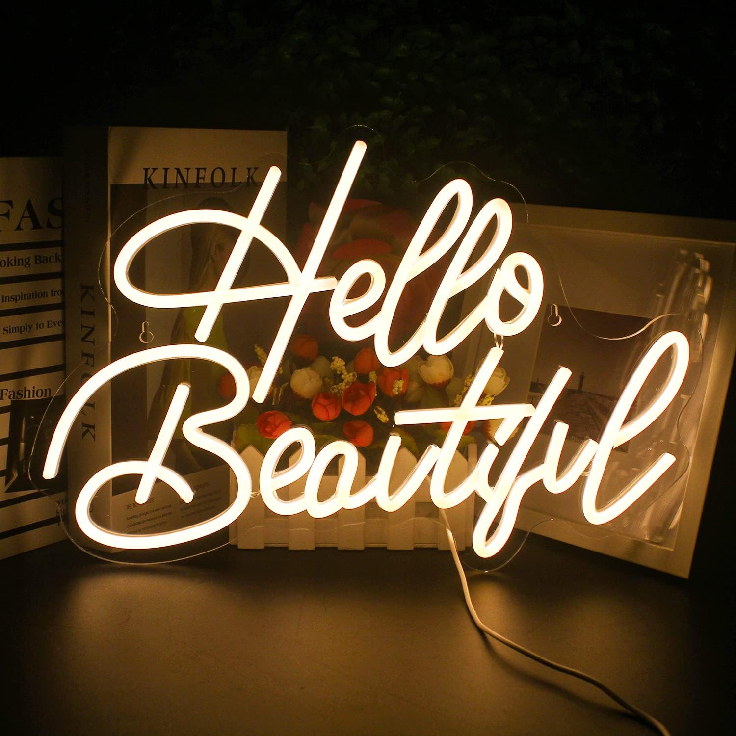 Hello Beautiful Neon Sign_Yellow