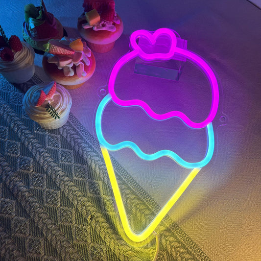 Ice Cream Neon Light for Restaurant