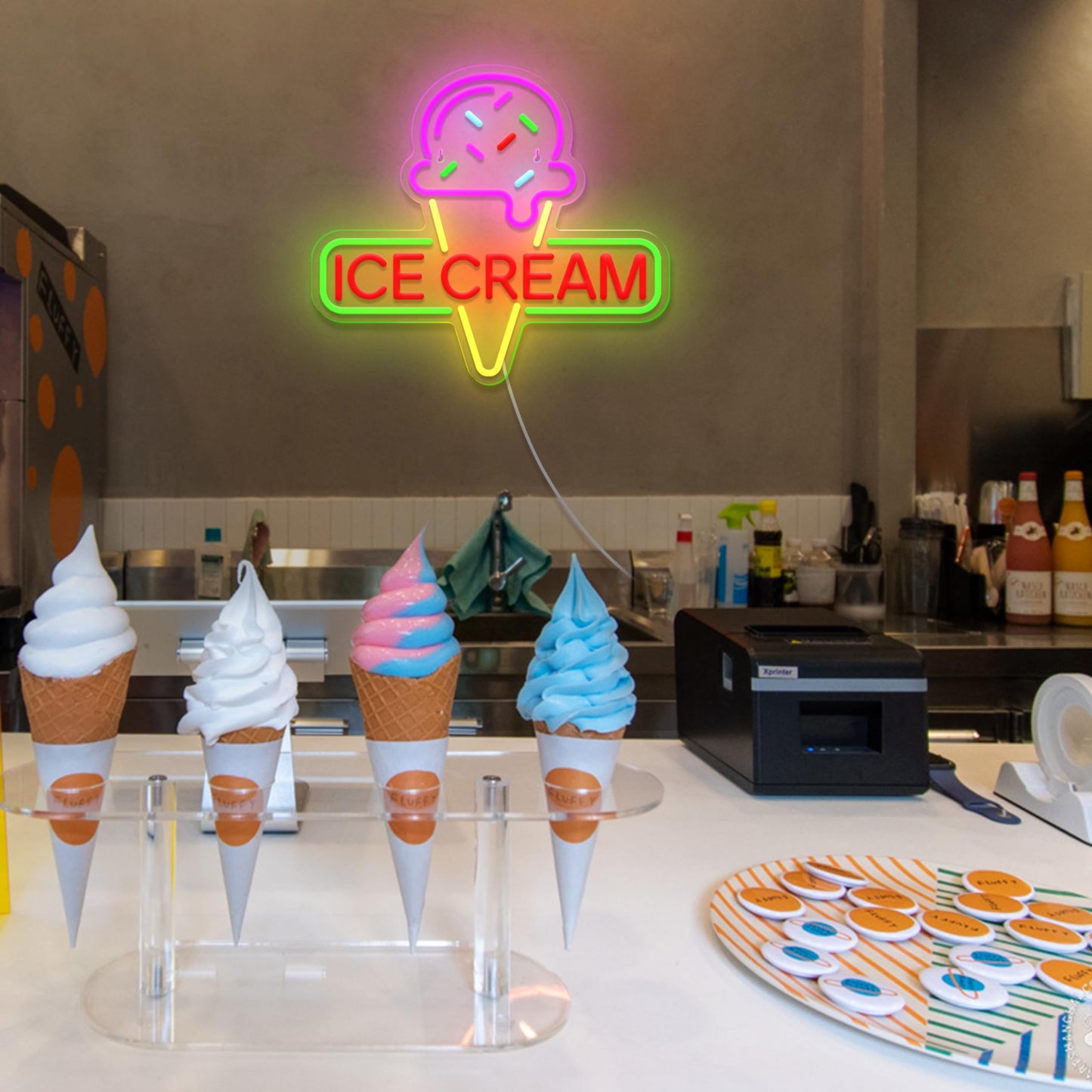 Ice cream neon light decoration