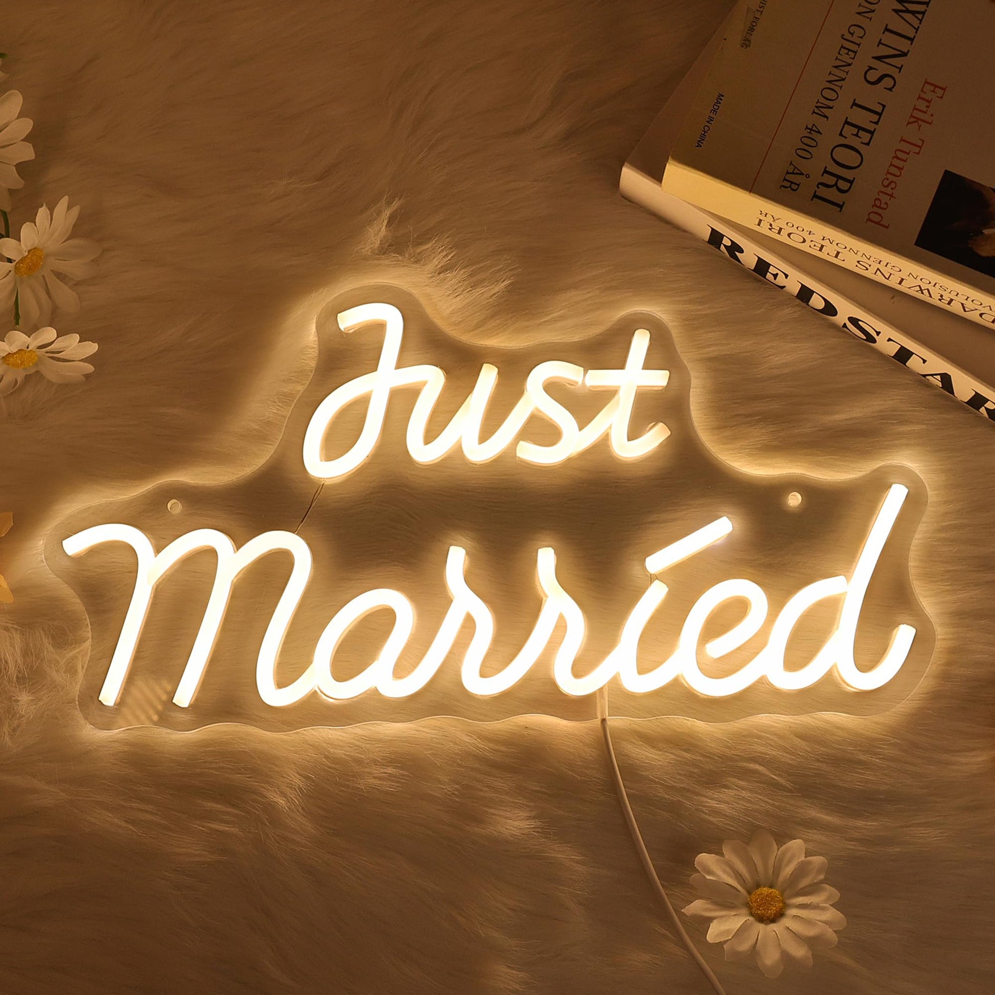 Just married neon sign