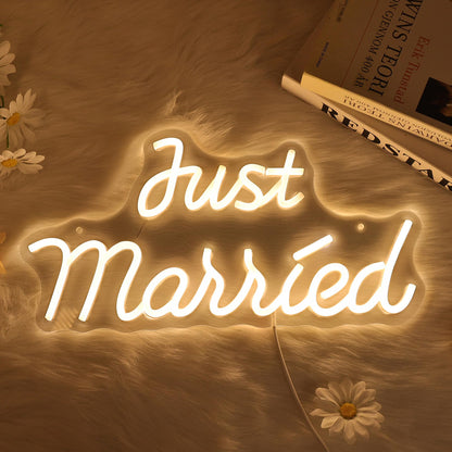 Just married neon sign