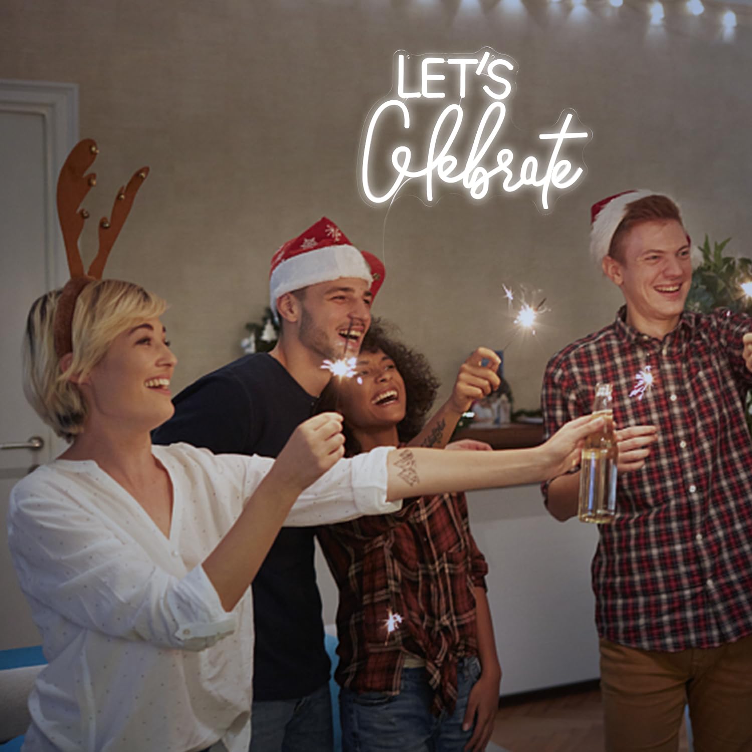 LET_s_celebrate_neon_sign_for_party
