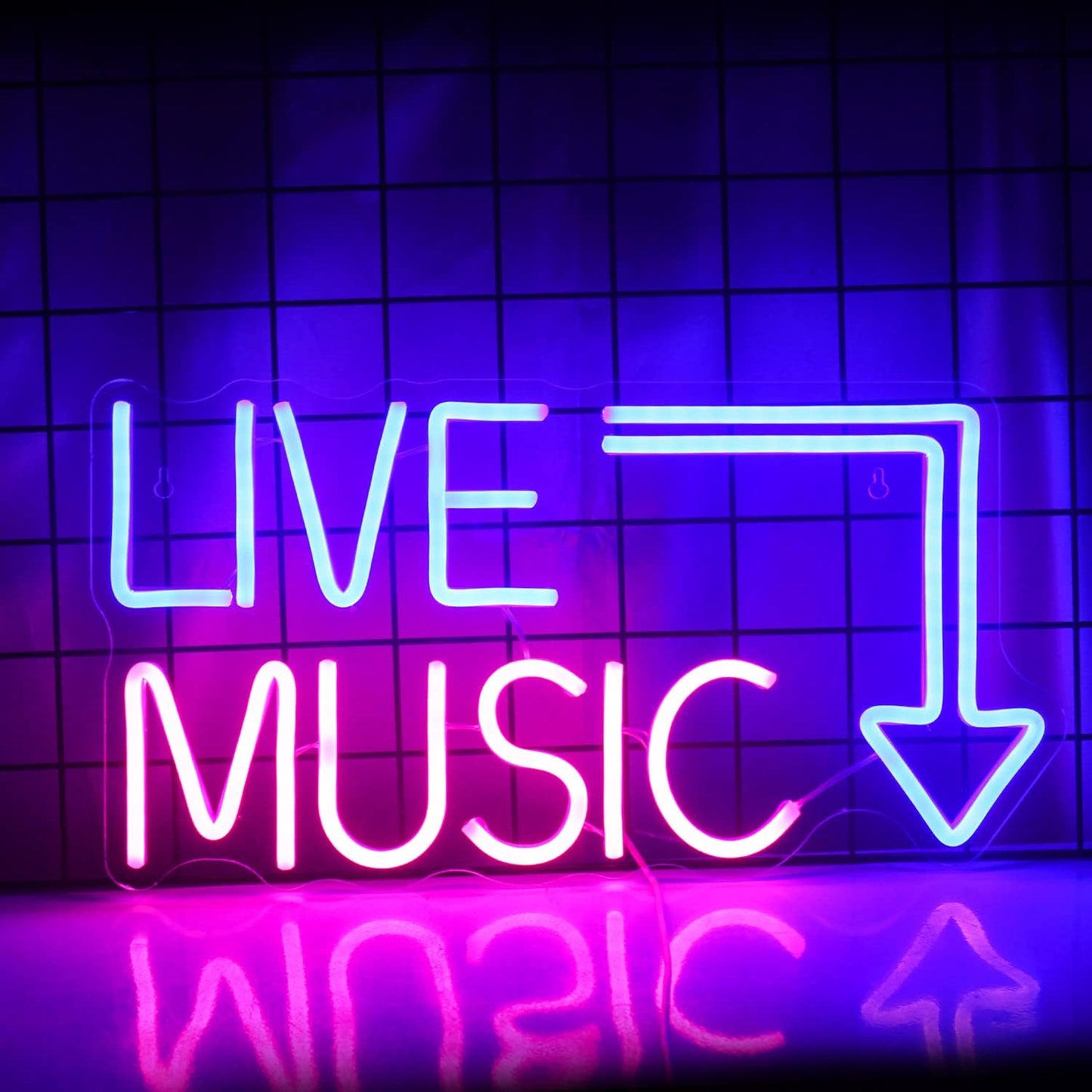 LIVE MUSIC Neon Sign Blue