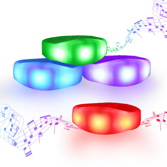 Voice Controlled LED Wristbands for Festival Concert Party Wedding Event (200Pack)