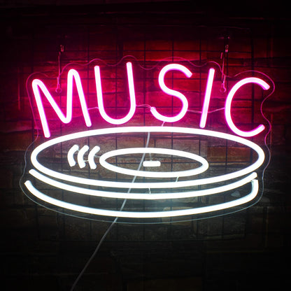 MUSIC and record Neon Light
