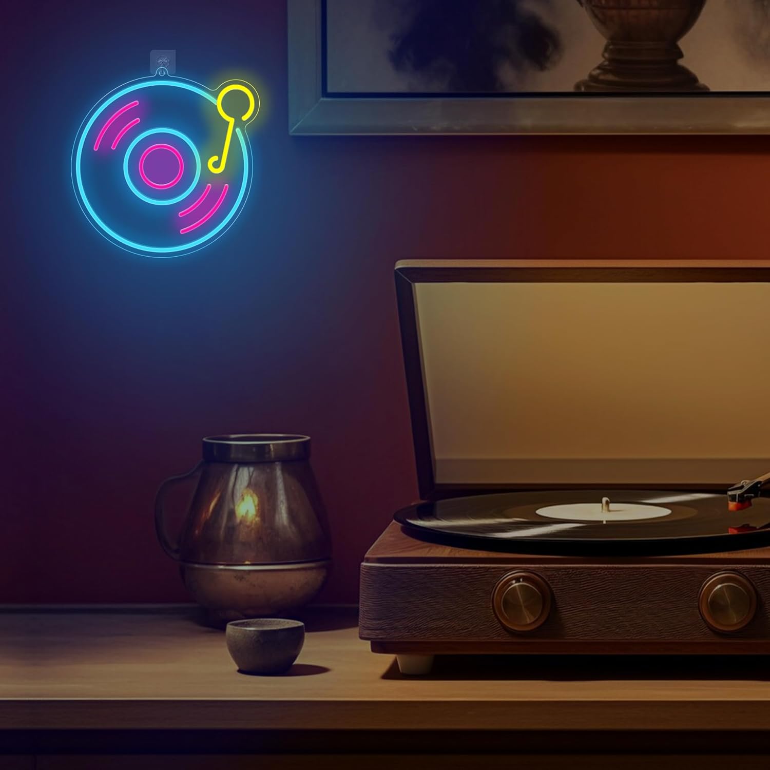 Music Record Neon for Home