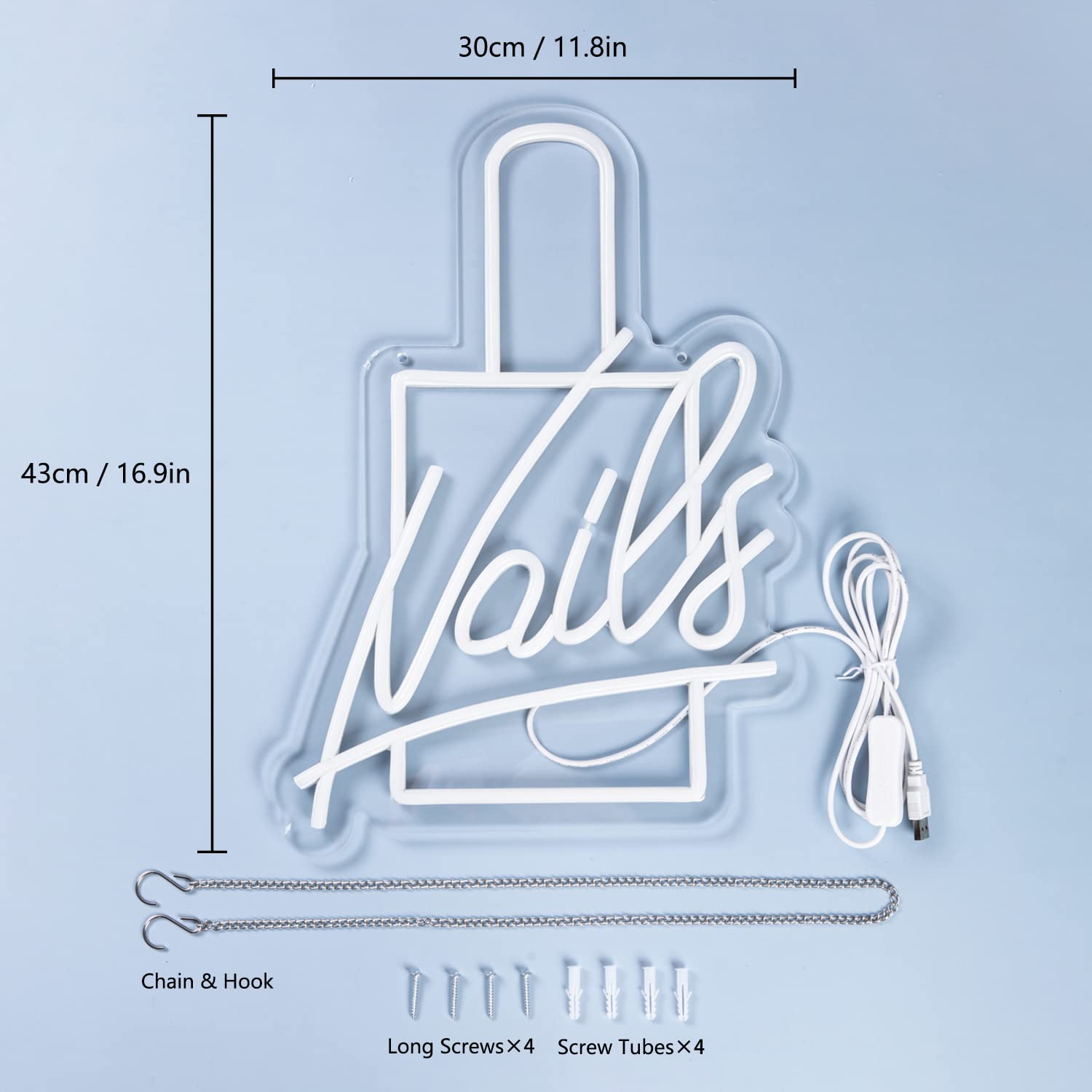 Nail polish neon light