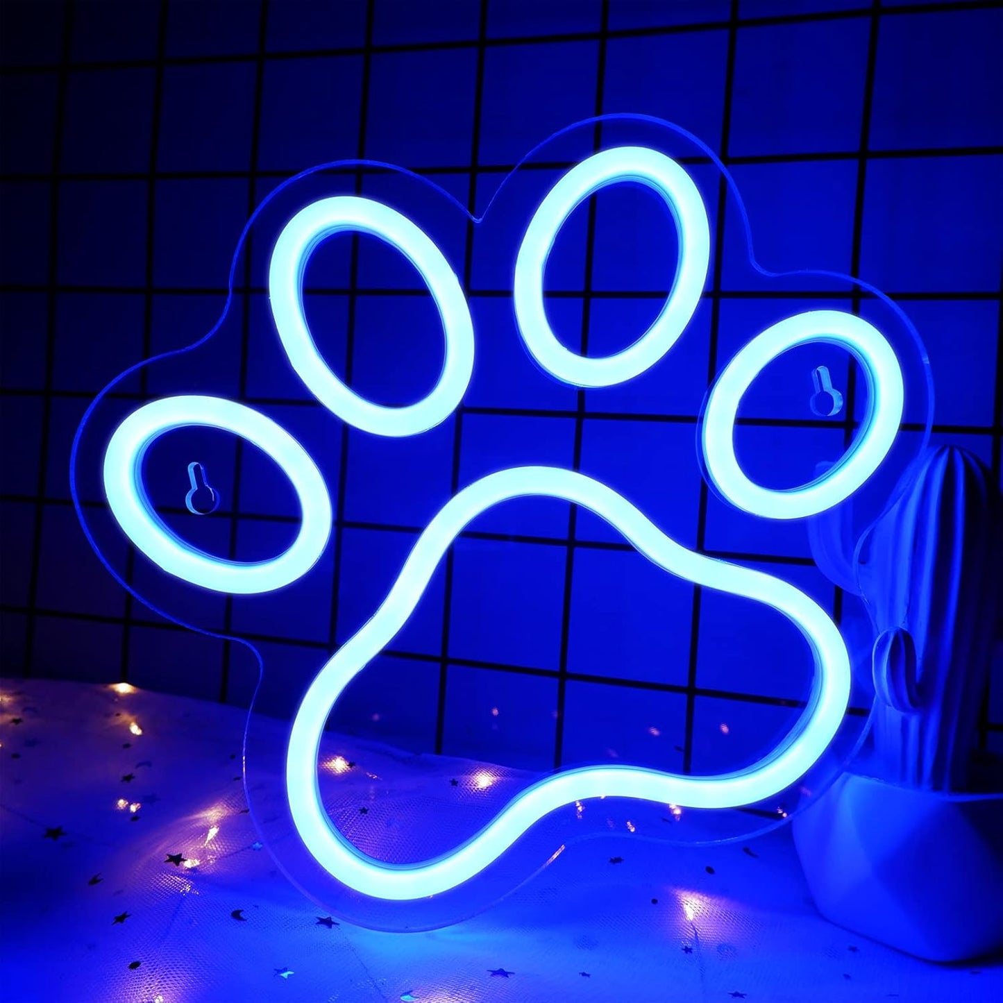 Paw neon sign (Blue)