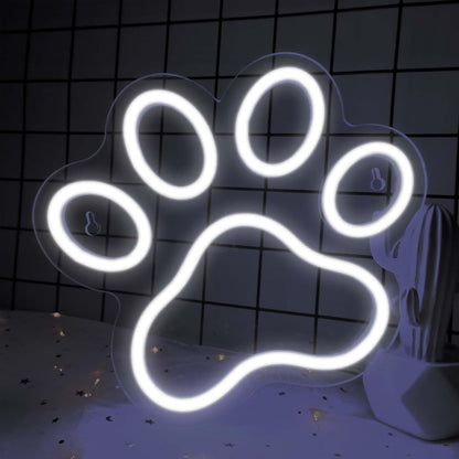 Paw neon sign (White)