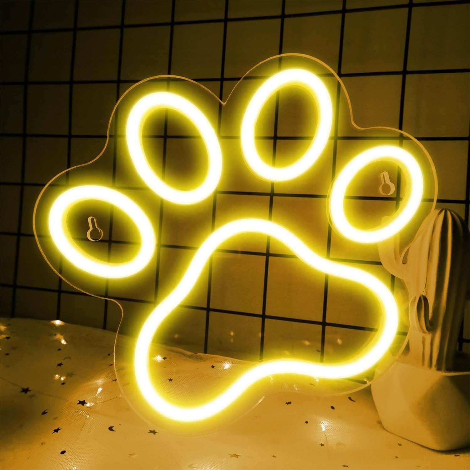 Paw neon sign (Yellow)