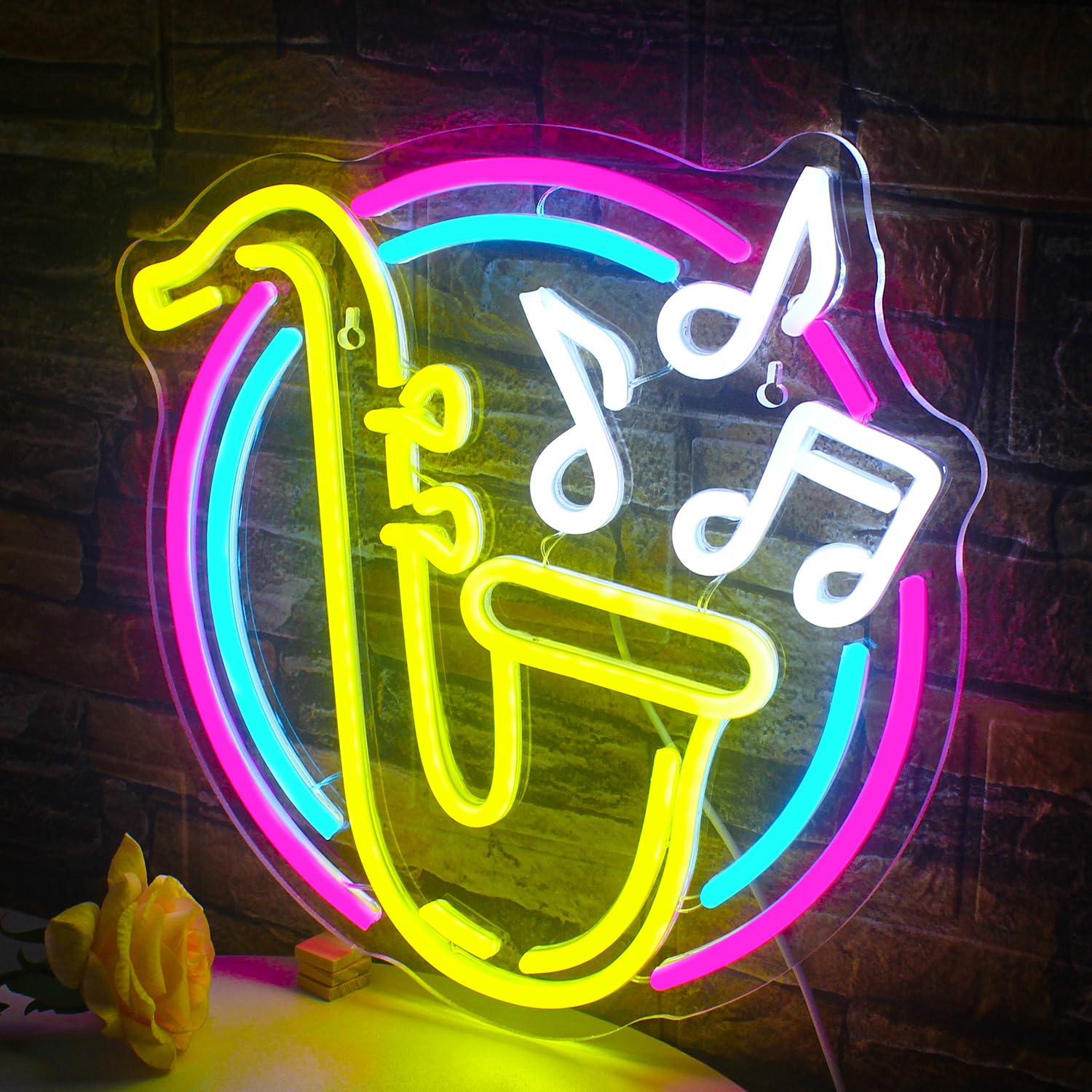 Saxophone music neon
