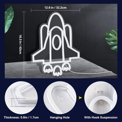 Space Ship Neon Decoration