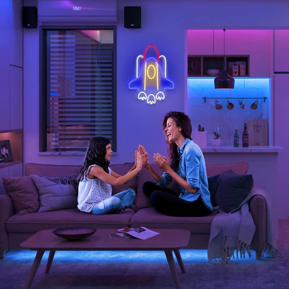 Space Ship Neon Light Decoration