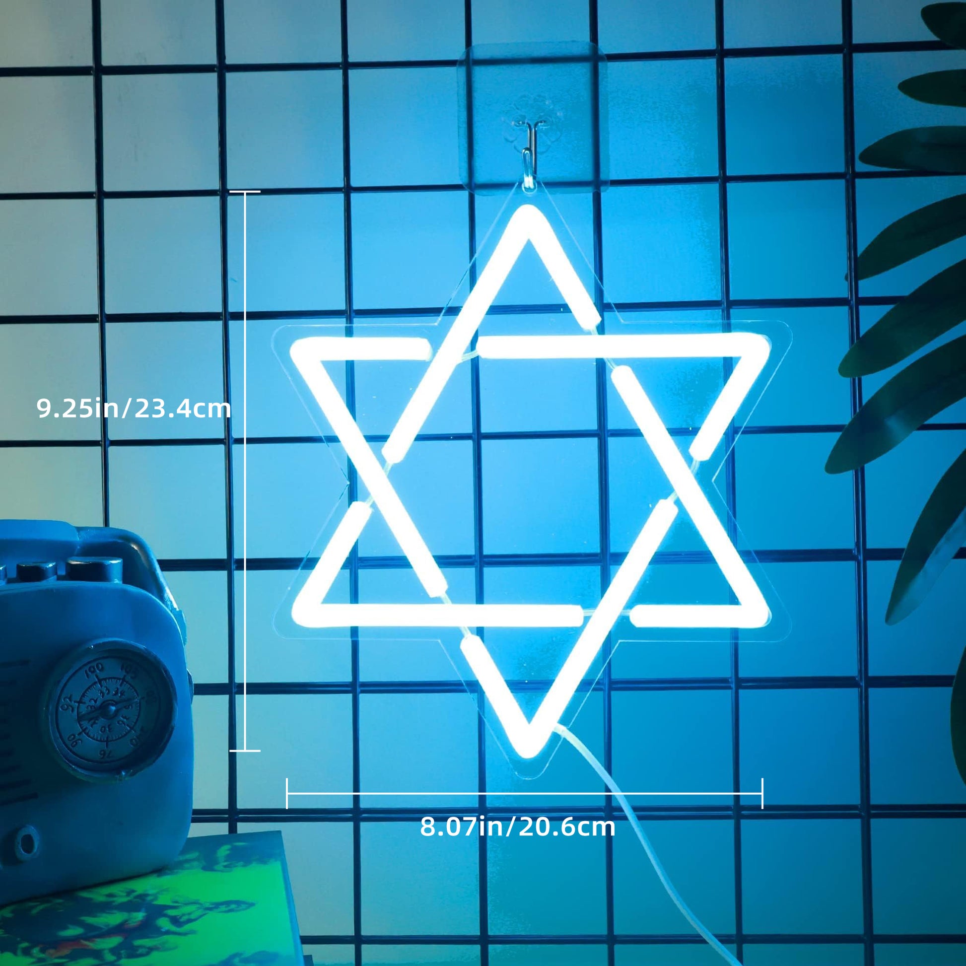 Star of David Neon Blue