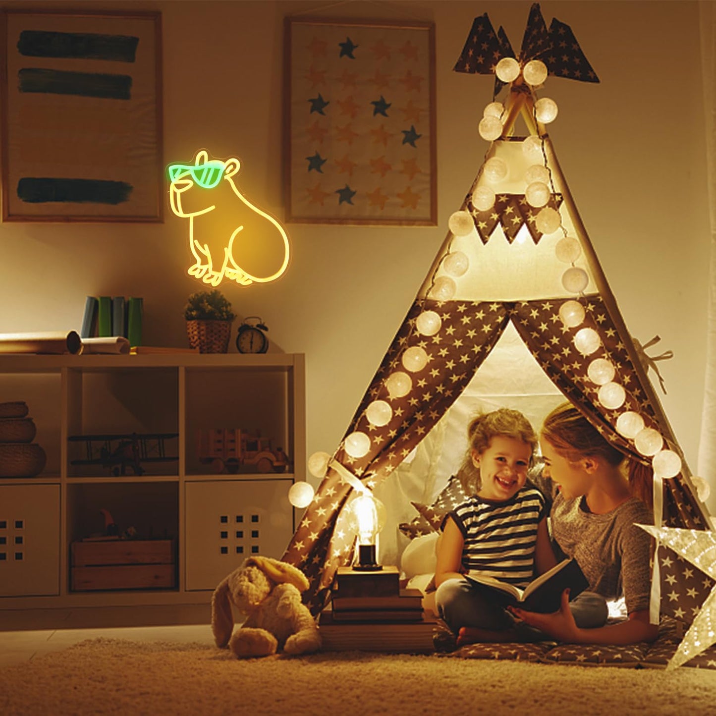 Sunglasses Capybara Neon Light for Home