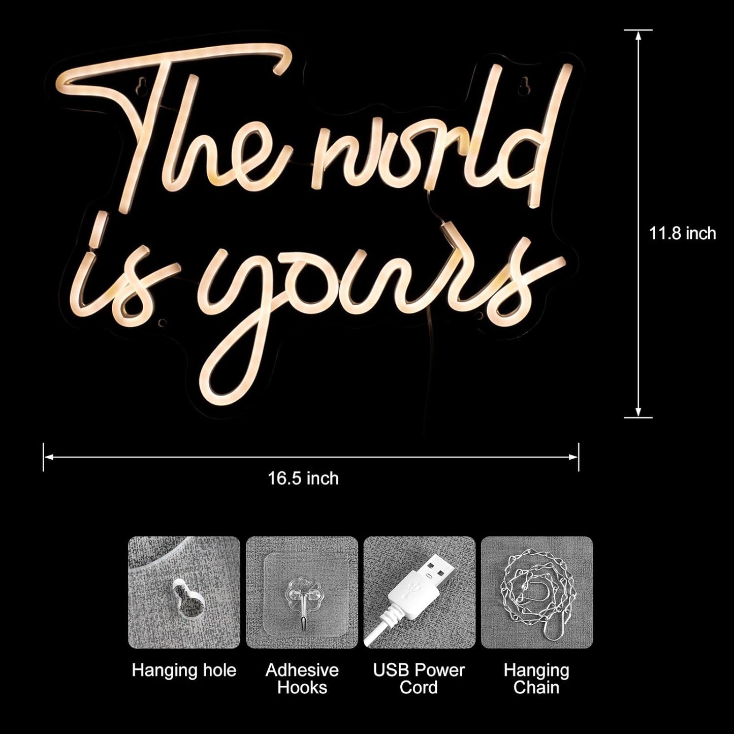 The world is yours neon decoration