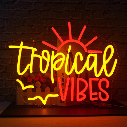Tropical vibes neon light