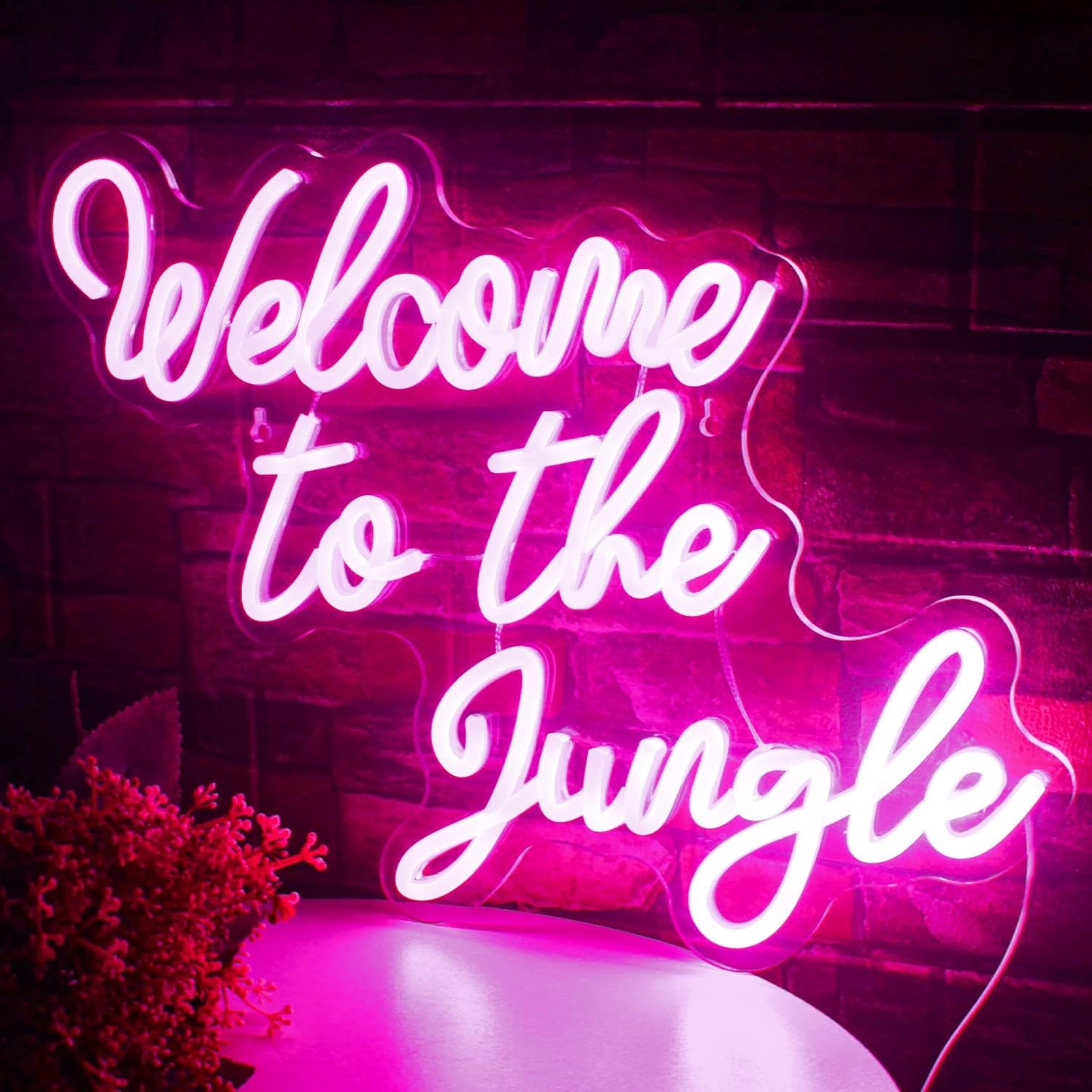 Welcome to the jungle neon sign Pink