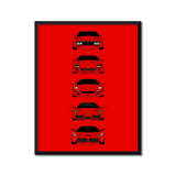 Ferrari Halo Car Generations Inspired Poster Print Wall Art History Evolution Ferrari Supercar 288 GTO F40 F50 Enzo LaFerrari AX2