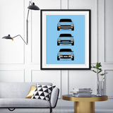 Datsun 240Z 260Z 280Z Generations (Nissan Fairlady Z) Inspired Poster Print Wall Art History Evolution Datsun S30/ Nissan S30 AX2